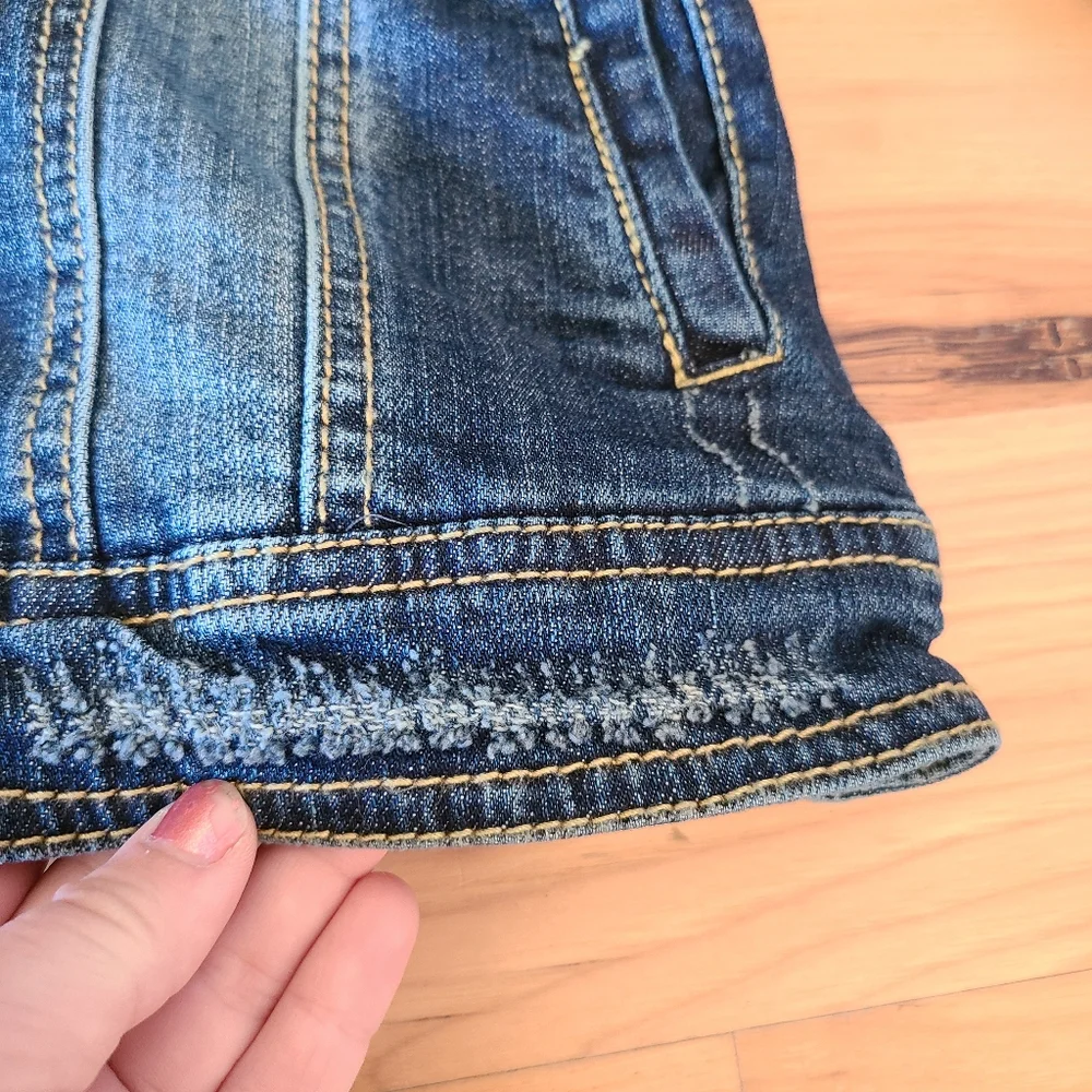 Children's Place Mid-Wash Blue Denim Jacket with distressed details